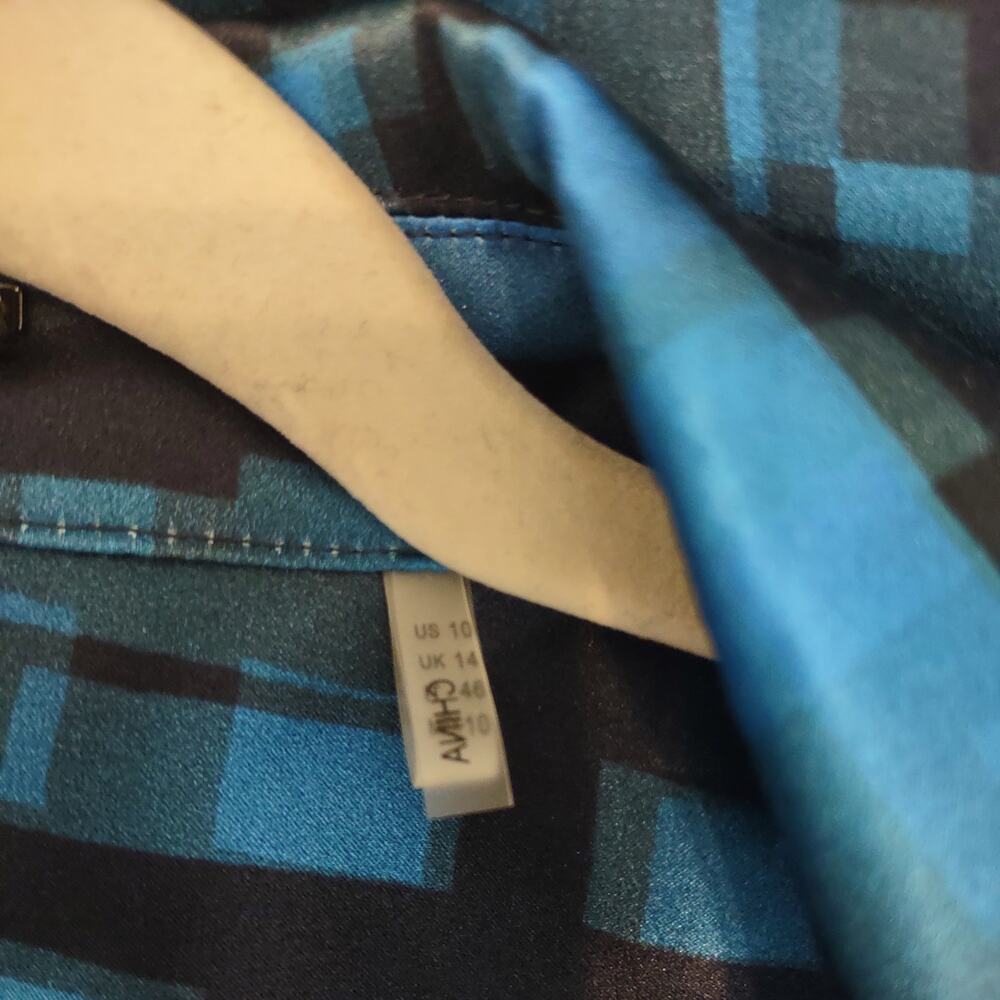Elie Tahari Silk Wrap Patterned Dress, Size 10 - Picture 5 of 10
